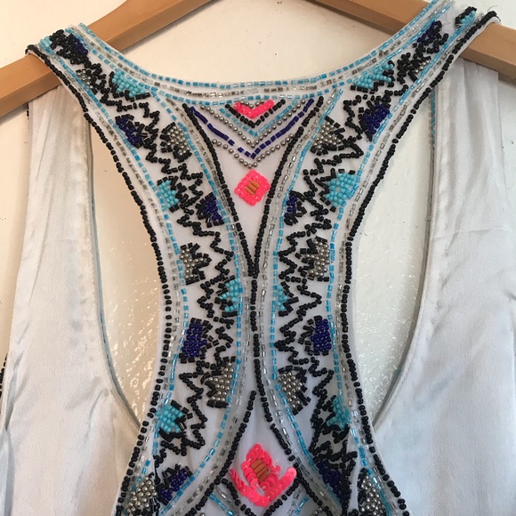Parker Beaded Multicolor White Mini Cocktail Dress - New With Tags NWT $396 - Picture 5 of 16